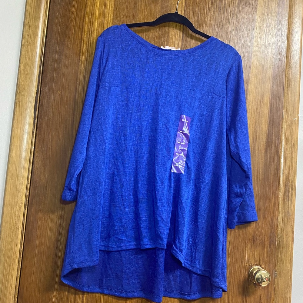 Blue hi lo sweater (new w/ tags)